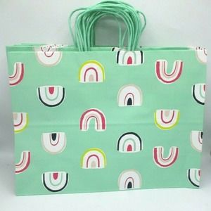 Pack of 12 Case Packed Spritz Gift Bags Green Rainbows Pink